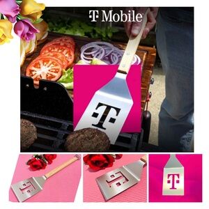 NEW 100% Stainless Steel Spatula with Wooden Handle & Bottle Opener-T-Mobile 17”